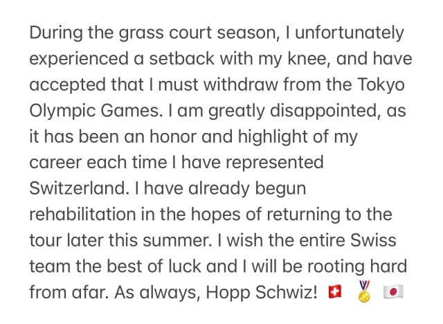 开云官网-因膝伤退出东京奥运会 费德勒“金满贯”彻底梦碎？